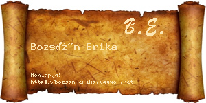 Bozsán Erika névjegykártya